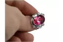 Vintage Ruby Ring 925 Silver Oval 8x12mm